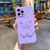 Cute Bear Transparent Silicone Phone Case for IPhone Back Cover