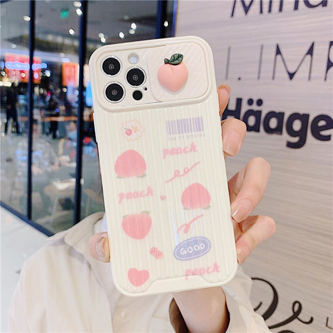 Cute Cartoon Camera Peach Phone Case For iphone