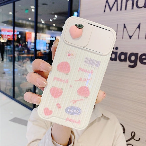 Cute Cartoon Camera Peach Phone Case For iphone