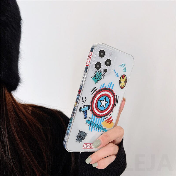 Cute Cartoon Emblem Pattern Phone Cases for iPhone