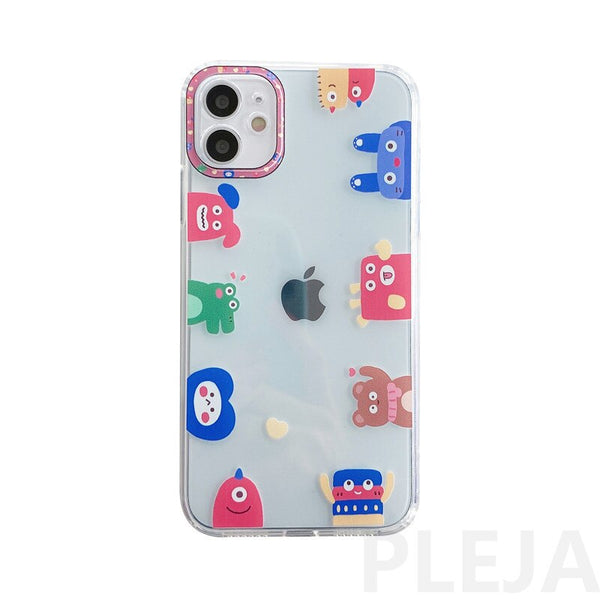 Cute Cartoon Monster Patterns Phone Case For iPhone