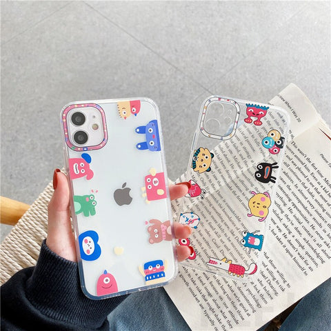 Cute Cartoon Monster Patterns Phone Case For iPhone