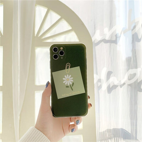 Cute Daisy Flowers Phone case For iPhone Covers Love Heart