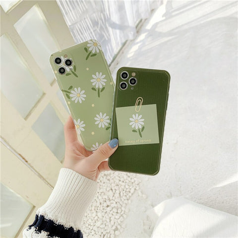 Cute Daisy Flowers Phone case For iPhone Covers Love Heart
