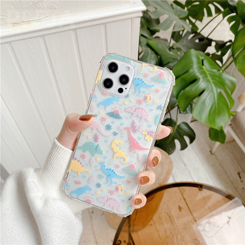 Cute Dinosaur Clear Phone Case For Samsung