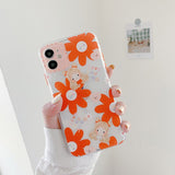 Cute Flower  Phone Case For iPhone  Soft Clear Shockproof Cover