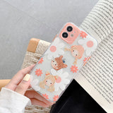 Cute Flower  Phone Case For iPhone  Soft Clear Shockproof Cover