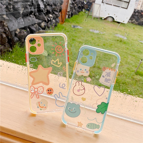 Cute Korea Cartoon Cat Phone Case For iPhone Coques