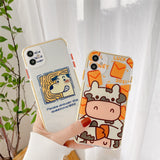 Cute Korea Cartoon Cat Phone Case For iPhone Coques