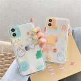 Cute Korea Cartoon Cat Phone Case For iPhone Coques