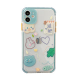 Cute Korea Cartoon Cat Phone Case For iPhone Coques