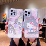 Cute Little Twin Stars Quicksand Phone Case For iPhone