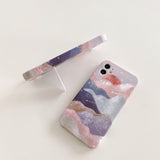 Cute Oil Painting Hidden Bracket Stand Phone Case for iPhone