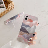 Cute Oil Painting Hidden Bracket Stand Phone Case for iPhone