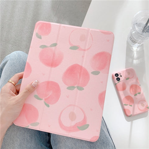 Cute Peach For iPad AIR  Pro Cases Mini  Cover Capa With PC