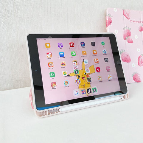 Cute Peach Strawberry Case For Ipad Pro Case Cover  PC