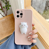 Cute Phone Cover For iPhone  Soft Squishy Animal Plain Case