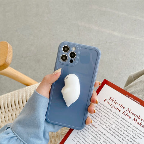 Cute Phone Cover For iPhone  Soft Squishy Animal Plain Case