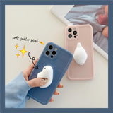 Cute Phone Cover For iPhone  Soft Squishy Animal Plain Case