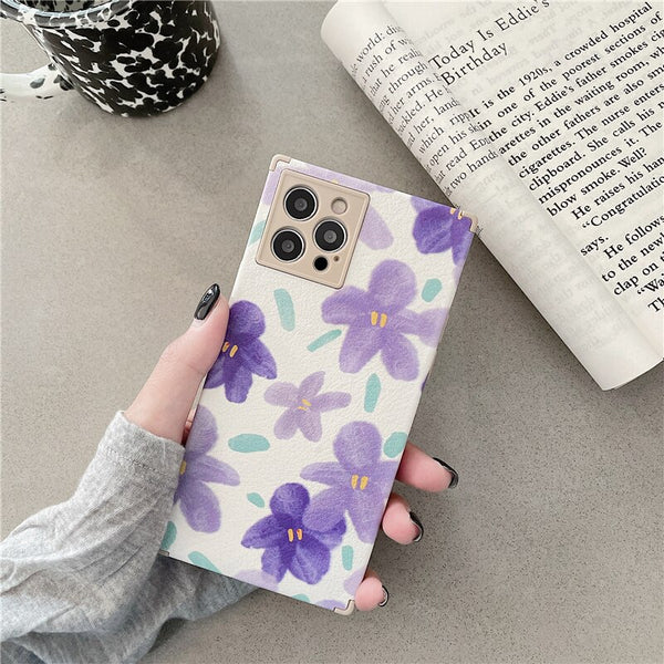 Cute Purple Flower Phone Case For Apple iPhone Cover Fashion