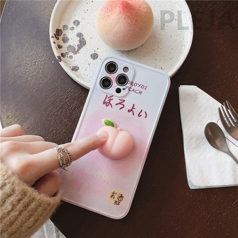 Cute Squishy Peach Phone Case For iphone