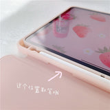 Cute Strawberry for IPad Pro Cover Capa with Pencil Slot