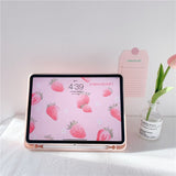 Cute Strawberry for IPad Pro Cover Capa with Pencil Slot