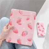 Cute Strawberry for IPad Pro Cover Capa with Pencil Slot