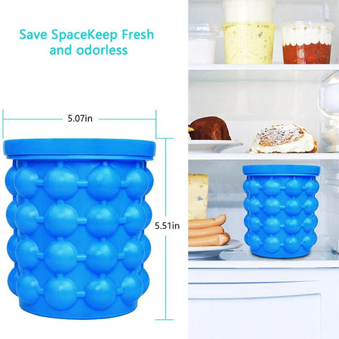 Kitchen Tableware Portable Large Silicone Ice Bucket Mold Cube Maker Tools