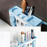 Bathroom Family Tooth Brush Holder Set Easy Install Plastic Storage Rack
