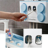Bathroom Family Tooth Brush Holder Set Easy Install Plastic Storage Rack