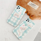 Fashion Cute Shiba Inu Green Leather Phone  Cover Soft Cases