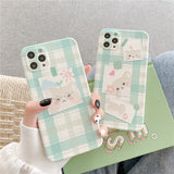 Fashion Cute Shiba Inu Green Leather Phone  Cover Soft Cases