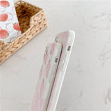 Fashion Cute Strawberry Plaid Leather Phone iPhone Phone Case