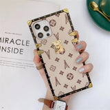 Fashion Square Leather Phone Case For iPhone For Samsung