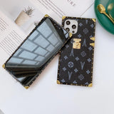 Fashion Square Leather Phone Case For iPhone For Samsung