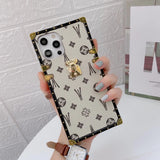 Fashion Square Leather Phone Case For iPhone For Samsung