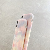 Cute Fashion Water Print Pink Fireworks Phone Case For iPhone