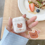 For AirPod Case Cat Dog Transparent Clear Cute Cartoon Phone