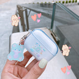 For AirPod Case Cat Dog Transparent Clear Cute Cartoon Phone