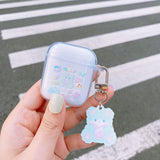 For AirPod Case Cat Dog Transparent Clear Cute Cartoon Phone