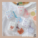 For AirPod Case Cat Dog Transparent Clear Cute Cartoon Phone