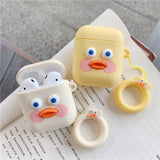 For AirPods Case Cute Cartoon Duck Pattern Earphone Cases Phone