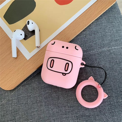 Cute Cartoon Rabbit Frog Pig Bear Pattern Earphone Cases Phone