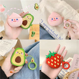 For AirPods Cute 3D Fruit Cartoon Case Bag Silicone Phone