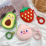 For AirPods Cute 3D Fruit Cartoon Case Bag Silicone Phone