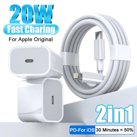 For Apple Original 20W Fast Charger for IPhone Fast Charge Cable