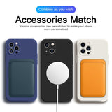 Magsafe Magnetic Wireless Charging Case For iPhone Liquid Silicone Cover