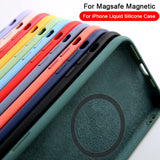 Magsafe Magnetic Wireless Charging Case For iPhone Liquid Silicone Cover