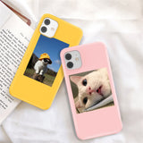 For iPhone Candy Color Cute Animal Fundas Shell Fashion